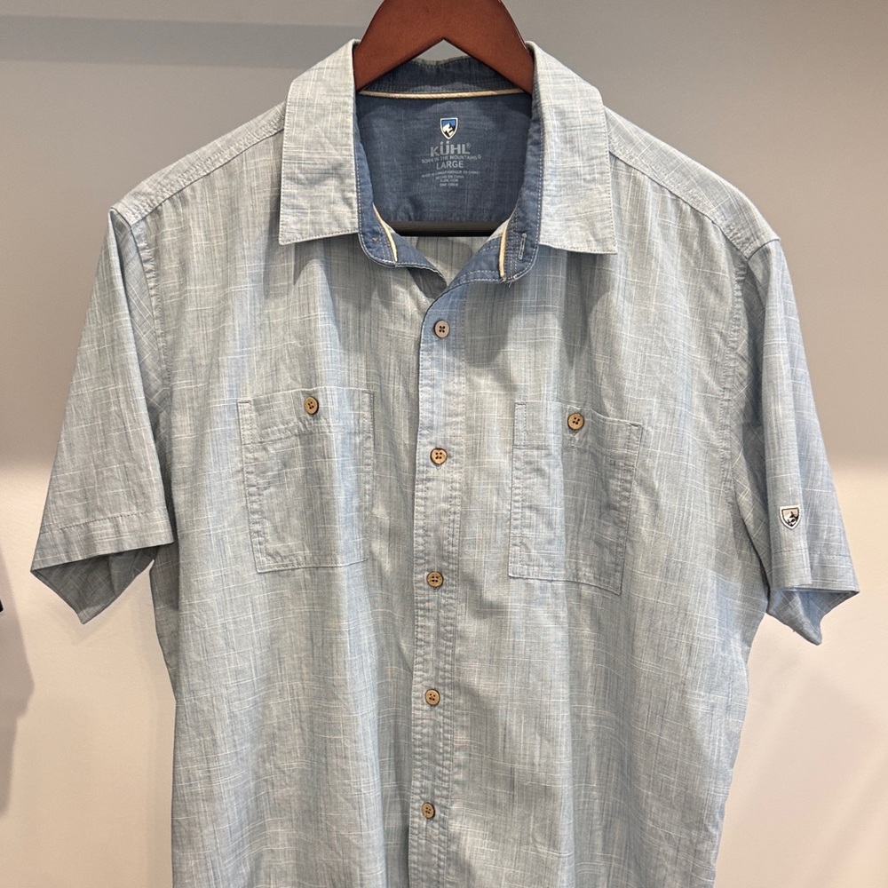 Kuhl Men's Casual Light Blue Button Down Shirt